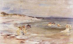 William mctaggart Bathing Girls,White Bay Cantire(Scotland) oil painting image